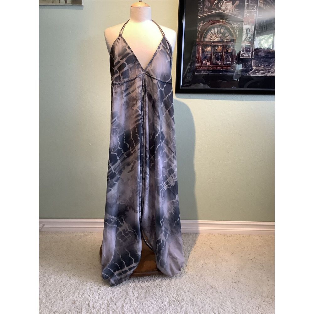 Karma Black and Gray Halter Jumpsuit